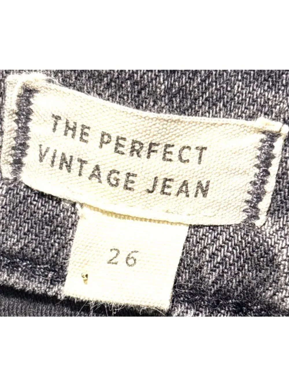 Madewell The Perfect Vintage Jean Sz 26 Distressed Gray Denim Raw Hem High Rise